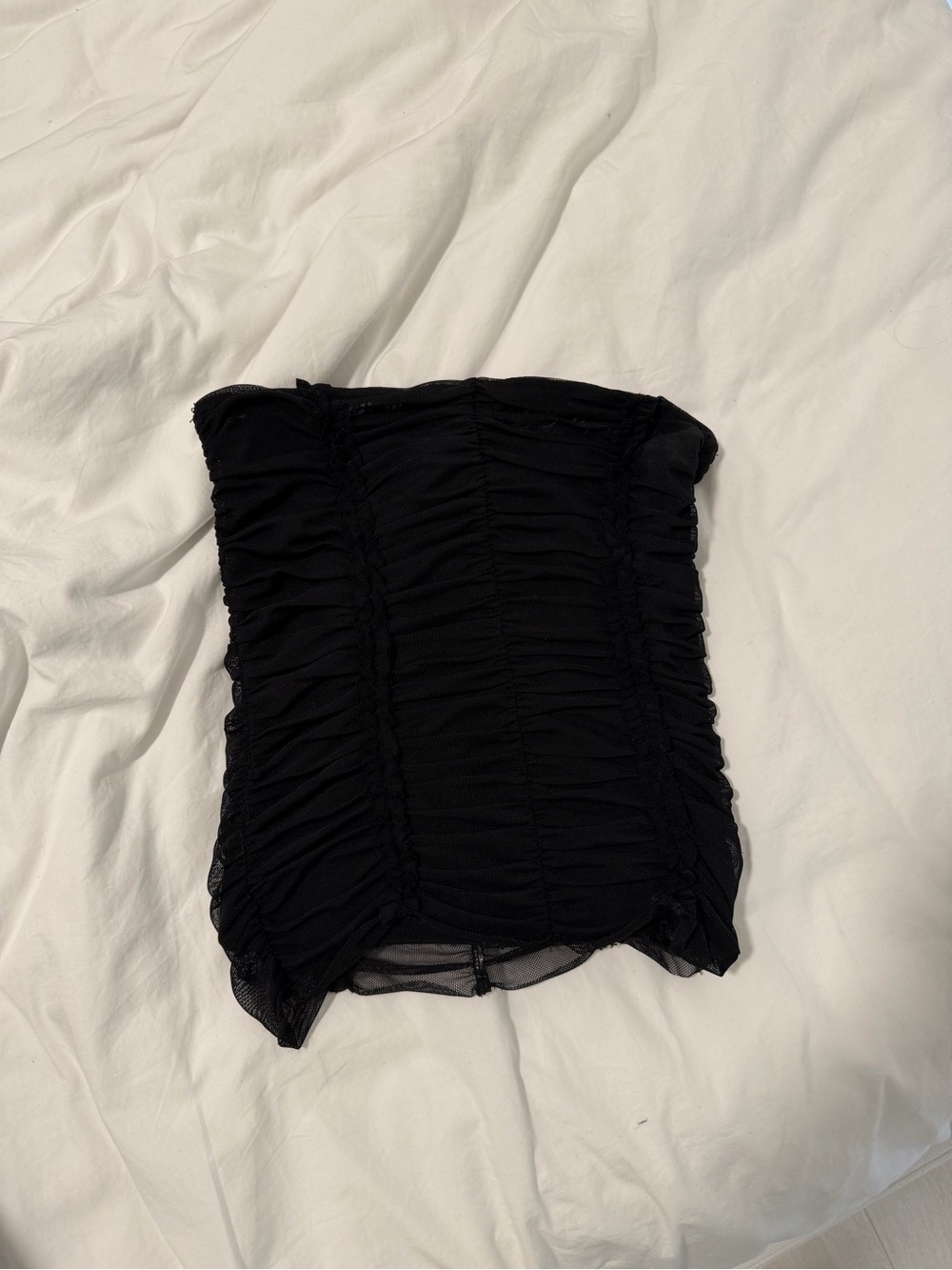 I.AM.GIA Black Ruched Strapless Top -